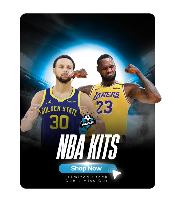 NBA kits – basketball players wearing Golden State Warriors and Los Angeles Lakers jerseys. Shop Now – Limited Stock.