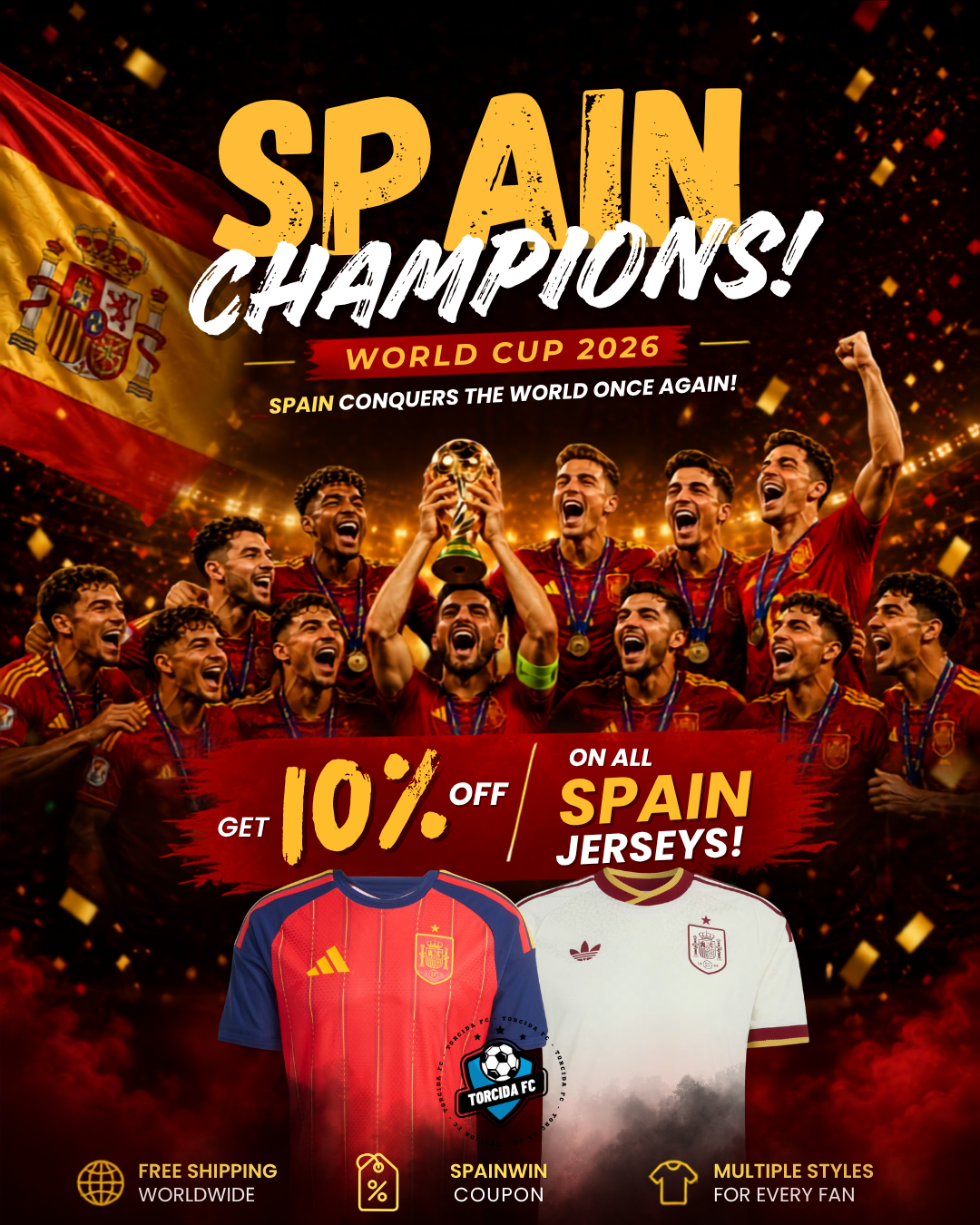 Spain World Cup 2026 I Champions Adidas