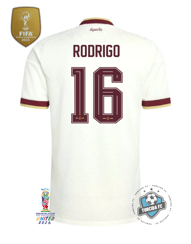 Spain World Cup 2026 I Away Champions Rodri #16 Adidas