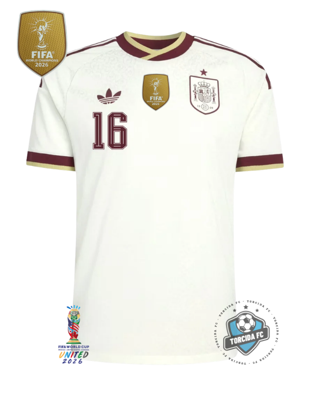 Spain World Cup 2026 I Away Champions Rodri #16 Adidas