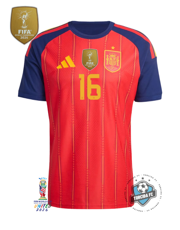 Spain World Cup 2026 I Home Champions Rodri #16 Adidas