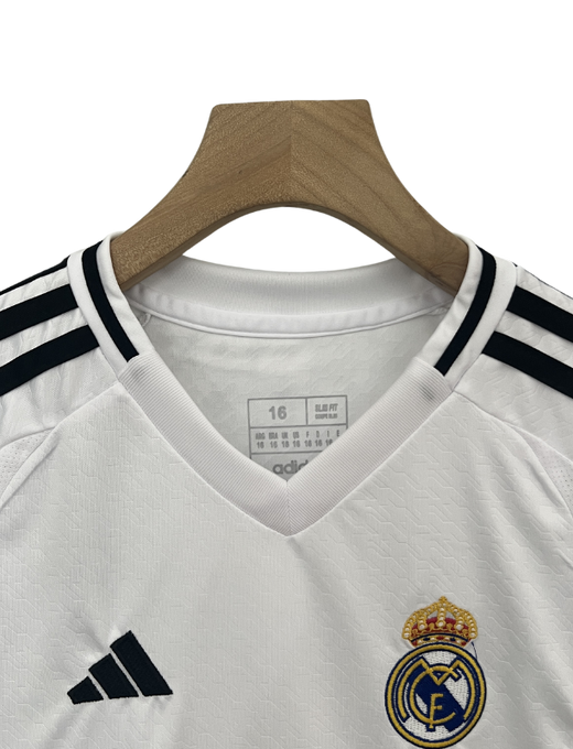 camisa-RealMadrid-kids-kitinfantil-infantil-SantiagoBernab_u-real-halamadrid-laliga-home-i-branco-preto-vini-vinijr-viniciusjr-rodrygo-KylianMbappe-Mbappe-adidas-torcedor-jogador-24-25-3